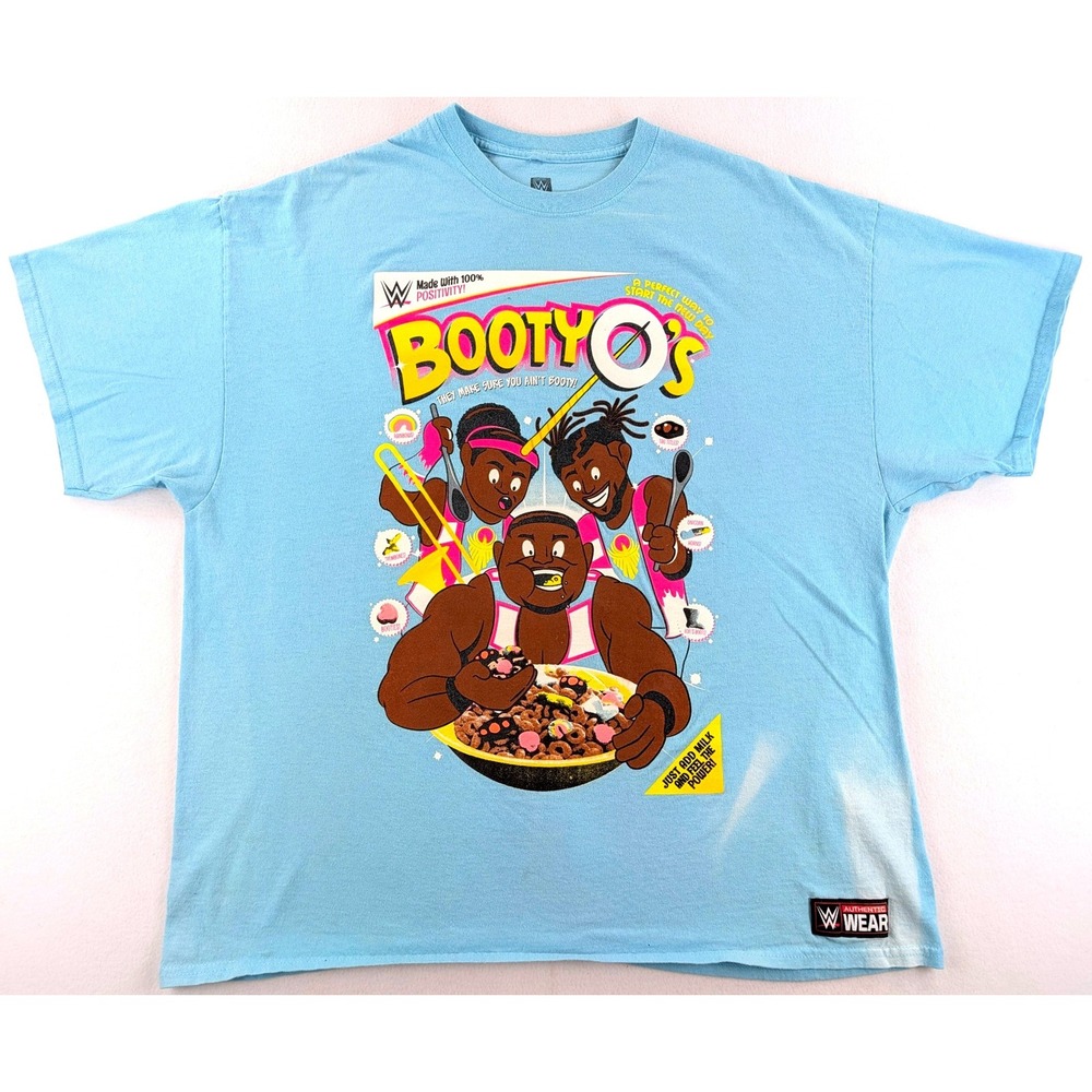 WWE The New Day Booty O's Cereal Graphic T-Shirt Mens 2XL Blue
